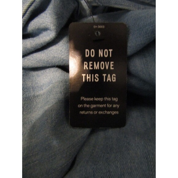 Express Denim Boyfriend Portofino Shirt Dress NWT Slit Pockets Womens Size M - Picture 9 of 9